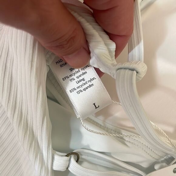 Andie The Jetties Ribbed One Piece Swimsuit White size L NWT - Picture 6 of 7